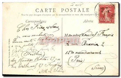 Fougeres — vista panorâmica — editor desconhecido, número de série não visível — Verso