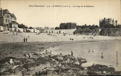 St-Briac (I.-et-V.) - A Praia da Salinette — Costa da Esmeralda, n°414, editada por Legopil, Caen, Estados