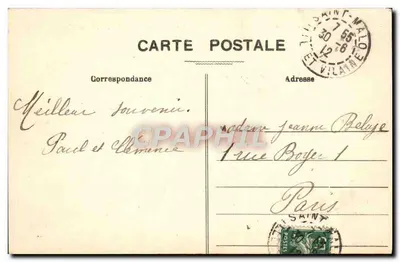Wyspa Rochebonne w dniu burzy — G. F. — Wybrzeże Emeraude — Rewers
