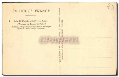 La Chaise-Dieu (Hte-Loire) — A Abadia ou Igreja de São Roberto — Yvon — Verso