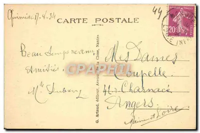 Quimiac-en-Mesquer (Loire-Inf.) — Colonie de Merquel — G. Artaud, editor — Verso