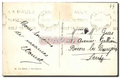 La Baule — Le Casino — éditeur 'Real-Photo' P. Strasbourg n°66 — Rewers