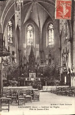 Cazaubon (Gers) — Interior da Igreja — Festa de Jeanne-d'Arc — Domergue editor
