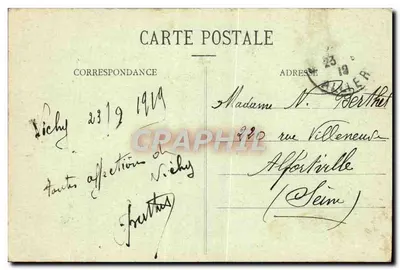 Vichy — Marquise e Teatro do Casino — editor anônimo, n° 620 — Verso