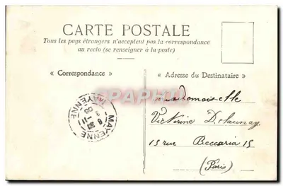 Mayenne — Widok Mostu Metalowego — A. Chevrinais, fot. Mayenne — Rewers