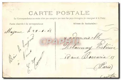 Bilhete postal antigo La Mayenne Illusteree Couptrain Uma Rua — Verso