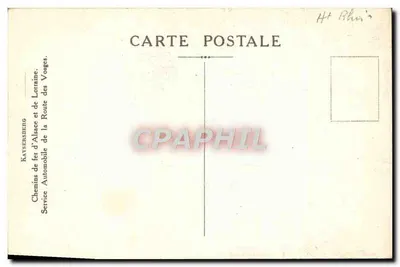 Kaysersberg — vista da cidade com torre e vielas — desenho de P. Louis — Verso
