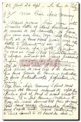 Montreux — widok na jezioro i góry — wydawca nieznany, nr seryjny 1277 — Rewers