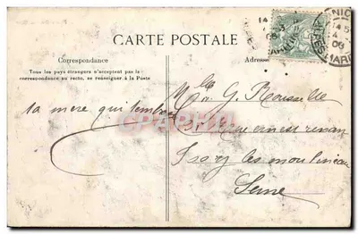 Karnawał w Nicei 1906 — Matka, która Cię wypieka — Fotografia Cauvin, Nicea — Rewers