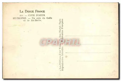 Saint-Tropez — Un angolo del Golfo visto da Ste-Barbe — Éditions d'Art Yvon, Parigi — Verso