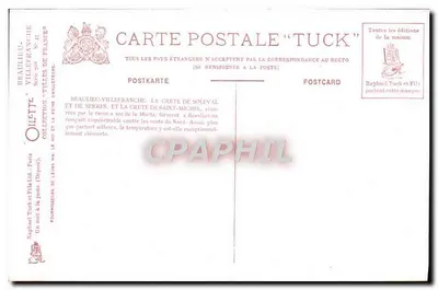 Beaulieu-Villefranche — Widok na jezioro i skały — seria n°45 — Rewers