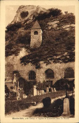 Haute-Isle, perto de Gasny — Igreja e Cemitério na Rocha