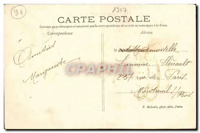 Bois de VINCENNES — O Templo Grego — E. Malcuit, fot.-edit., Paris — Verso