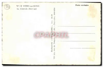 Vitry-sur-Seine — A Central Elétrica — Exclusividade « LYN » Paris (3e) — Verso