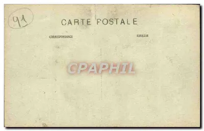 Bilhete postal antigo Courances O Castelo — Conjunto da Fachada — Verso