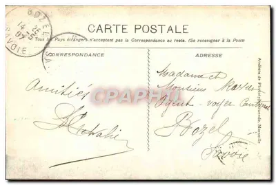 Awinion — Ogólny widok mostu St Bénézet i Pałacu Papieskiego — Ateliers de Phototypie, Marsylia — Rewers