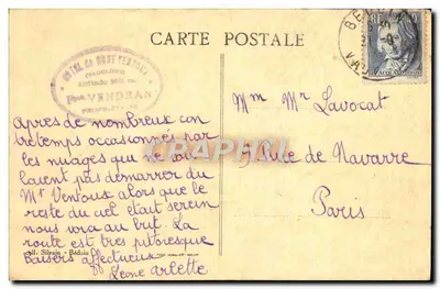 Stara pocztówka Bedoin — Mont Ventoux — Dom leśny Jamet — Rewers