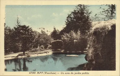 APT (Vaucluse) — Um canto do jardim público — Ets Rivière-Bureau, Pons (Char-Inf.)