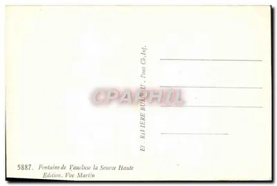 Fonte de Vaucluse — A Fonte Alta — Edição Voe Martin, n° 5887 — Verso