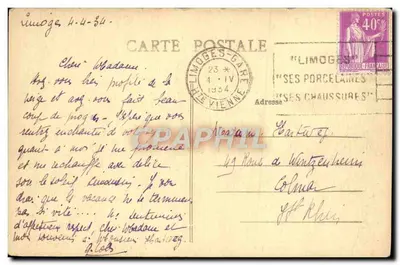 Les Tours de Chalucet — Souvenir du Limeusin — n°154 — Verso