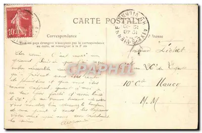 LIMOGES — Widok panoramiczny ku katedrze — M.T. — Rewers