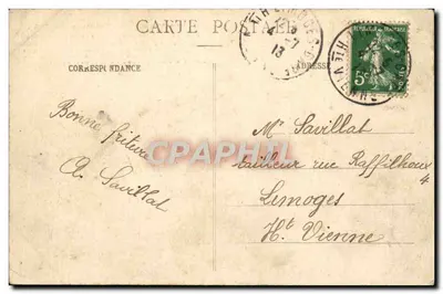 Ruine del Castello di Chalusset — Alta Vienne, vicino a Limoges — editore non identificato, n. 454 — Verso