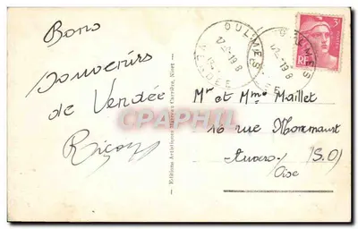 Neuil-sur-l'Autize (Vendée) — A Igreja — Edições Flor — Verso
