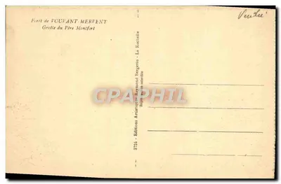 Gruta do Père Montfort — Floresta de Voufant-Mervent — Éditions Raymond Bergervo — n° 9724 — Verso