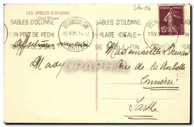 Les Sables-d'Olonne — Idealna plaża i nabrzeże Wilson — wydawca Richarg — Rewers