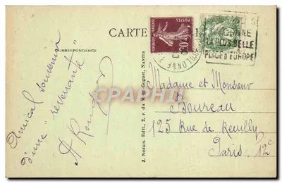 Les Sables-d'Olonne - Plaża przy niskiej wodzie — J. Nozais, wydawca, nr 240 — Rewers