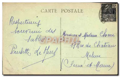 Cartolina d'epoca Les Sables D'Olonne Il Lago di Tanchet — Verso
