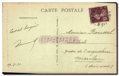 Noirmoutier - A Ladeira Vermelha e a Torre Plantier — editor J. Nozais, n° 171 — Verso