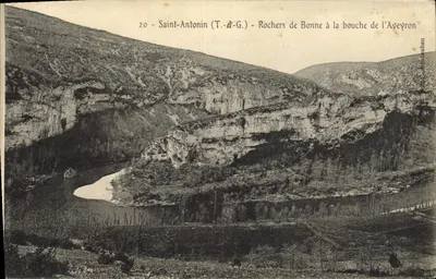 Saint-Antonin (T.-G.) — Rochers de Bonne à la bouche de l'Aveyron — Editor: Éd. H. Duban