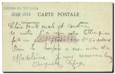 Champagnole — Um bosque de pinheiros — C-L-B, n° 403 — Verso