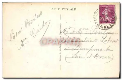 Thouars (Deux-Sèvres) — Ogólny widok Starego Miasta - Stary Most z XIII wieku przecięty przez Czerwonych (1793) — Elgs — Rewers