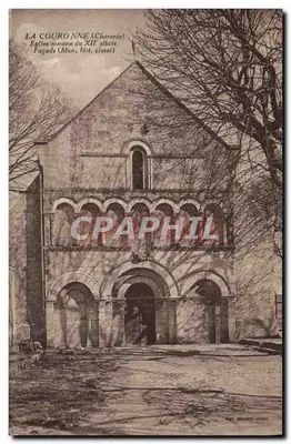 La Couronne (Charente) — Igreja romana do século XII, fachada (Monumento histórico classificado) — Fot. Béchard