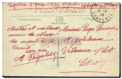 Angoulême — La Statue Carnot et le Rempart Desaux — N.G. — n°31 — Verso