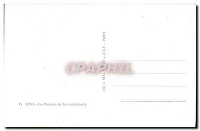 SENS - A Fachada da Catedral — LL — C.A.P. Paris — Verso