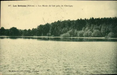 Les Settons (Nièvre) — Os bordos do lago perto de Chevigny — Ed. Satin, fotografia-editorial, Clamency