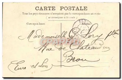 Eaurenault (In.&L.) — Façade Orientale des Ruines du Château, incendie du 5 Février 1907, et Tour de Carament construite par Foulques Nerra en 1150 — Rewers