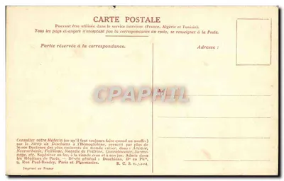 Bilhete postal antigo Museu de Versailles Batalha de Friedland Napoleão 1º — Verso