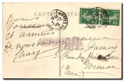 Bois de Boulogne — La punta del Grande Lago e il Belvédère — E.M. n°5091 — Verso