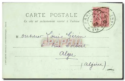 Le Roi et la Reine d'Italie à Paris — La Reine quitte la Gare — LL. — N°8 — Verso
