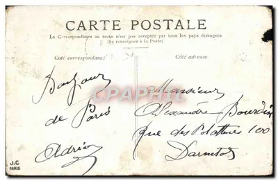 Paris — L'Arc-de-Triomphe des Tuileries — éditeur J.C. PARIS — Verso