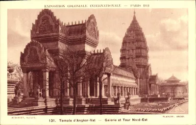 Templo de Angkor-Vat — Galeria e Torre Nordeste — Exposição Colonial Internacional — Paris 1931 — Blanche, Arches