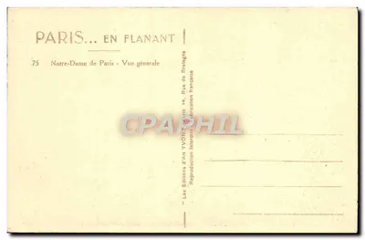 Notre-Dame de Paris — Vista geral — Edições d'Art YVON, Paris — Verso