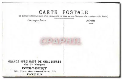 Paryż - Fontanna Świętego Michała — wydawca DEROBERT, 36 Rue Jeanne-d'Arc, Rouen — Rewers