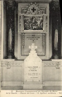 Monument comemorativo do incêndio do Bazar da Caridade — Caminho da Cruz — A. Guilbert, arquiteto