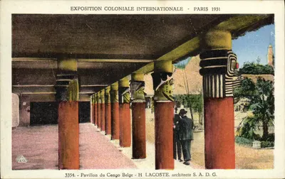 Pavilhão do Congo Belga — Exposição Colonial Internacional de Paris 1931 — H. Lacoste, arquiteto S.A.D.G.