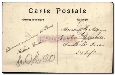 Stara pocztówka Panorama Przyjęta Z Trocadéro Avenues Malakoff d'Eylau Henri Martin i plac Trocadéro — Rewers